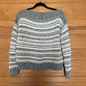 Splendid crochet textured striped sweater